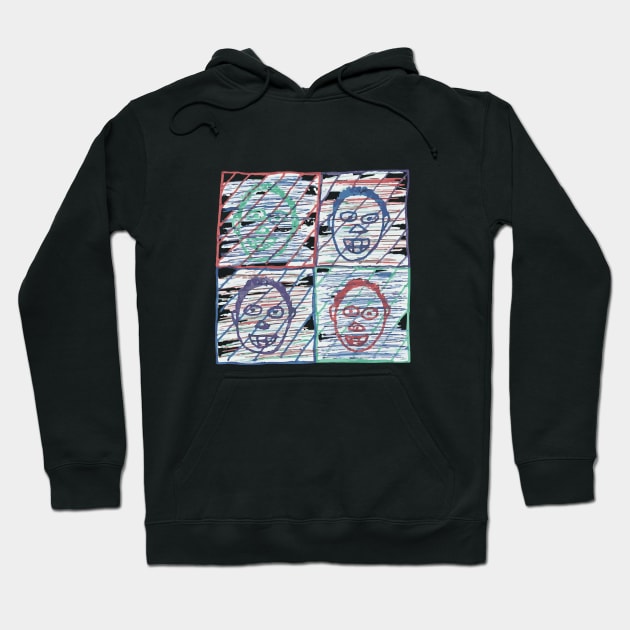 The Four Fabulous Faces of Fabio The Flatulent Flutist Hoodie by G-Worthy